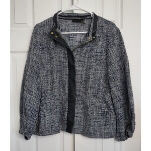 Donna Karan Women's Blue Peplum Jacket- Size Large